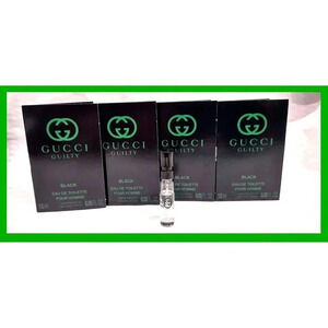 4 x GUCCI GUILTY BLACK Pour Homme Men's Cologne Toilette Mini Spray SAMPLE .05oz